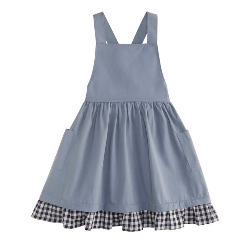 The Sunday Collective Backyard Apron Dress Girls SZ 6 Yrs NWT FlintStone Gingham